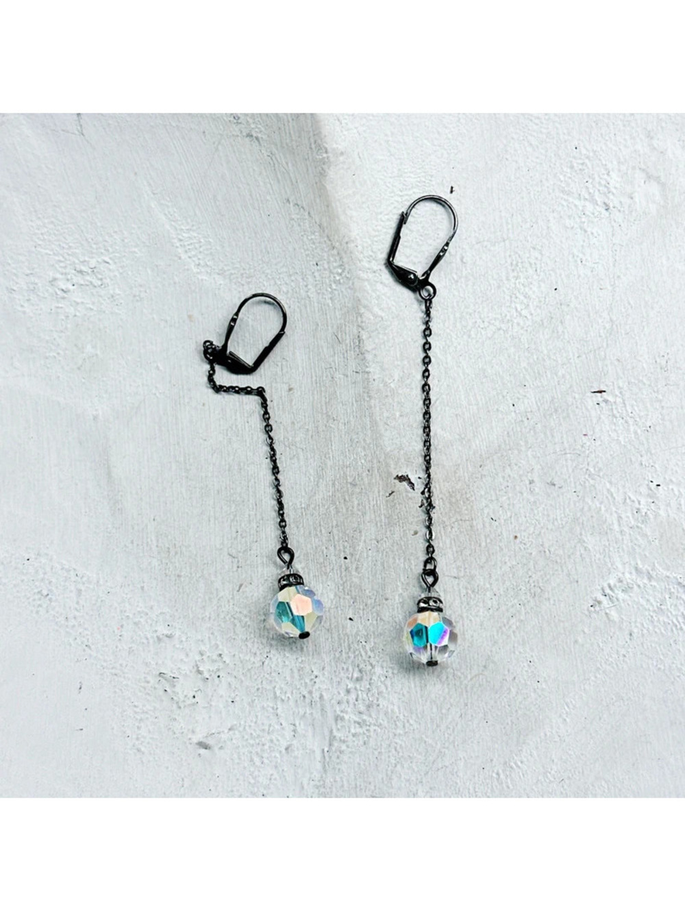 554mc. Pierced Aurora Borealis Earrings